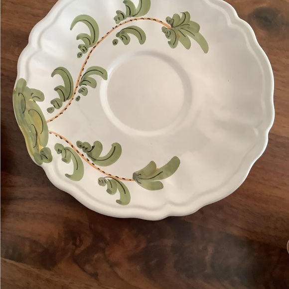 Vintage Cantagalli Italy Hand painted pottery cups and saucers - Picture 5 of 7